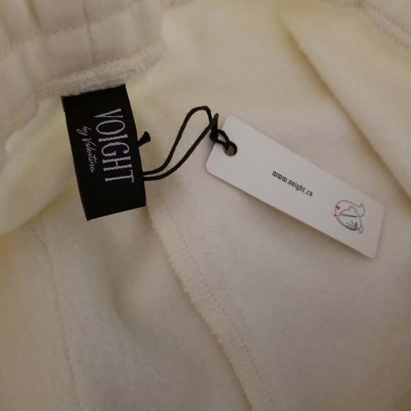 Voight by Valentina Made in Hell Creme Drawstring Cotton Sweat Shorts Medium - Picture 6 of 7